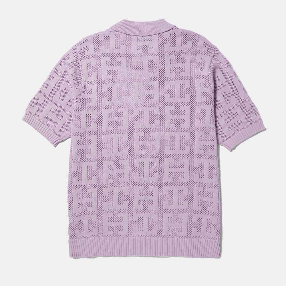 HUF MONOGRAM JACQUARD ZIP SWEATER LAVENDER