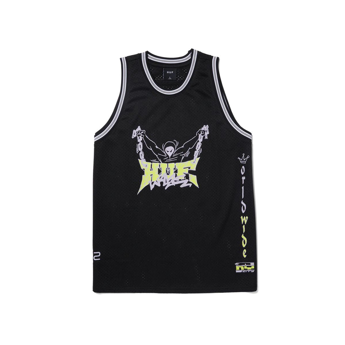 HUF ZINE MESH BASKETBALL JERSEY BLACK