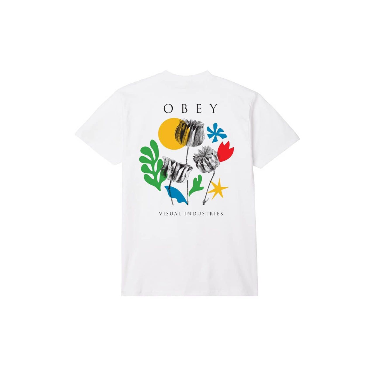 OBEY FLOWERS PAPERS SCISSORS TEE WHITE