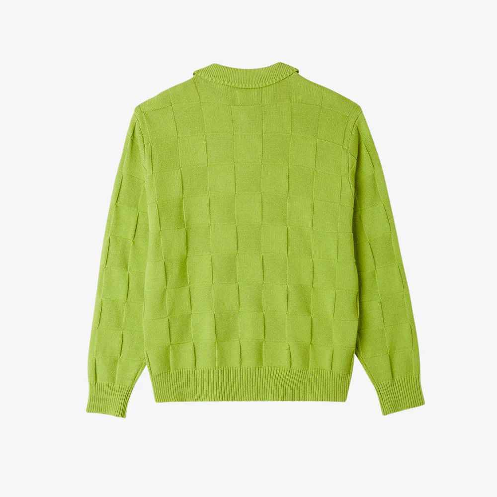 OBEY ALBERT POLO SWEATER TARRAGON GREEN MULTI