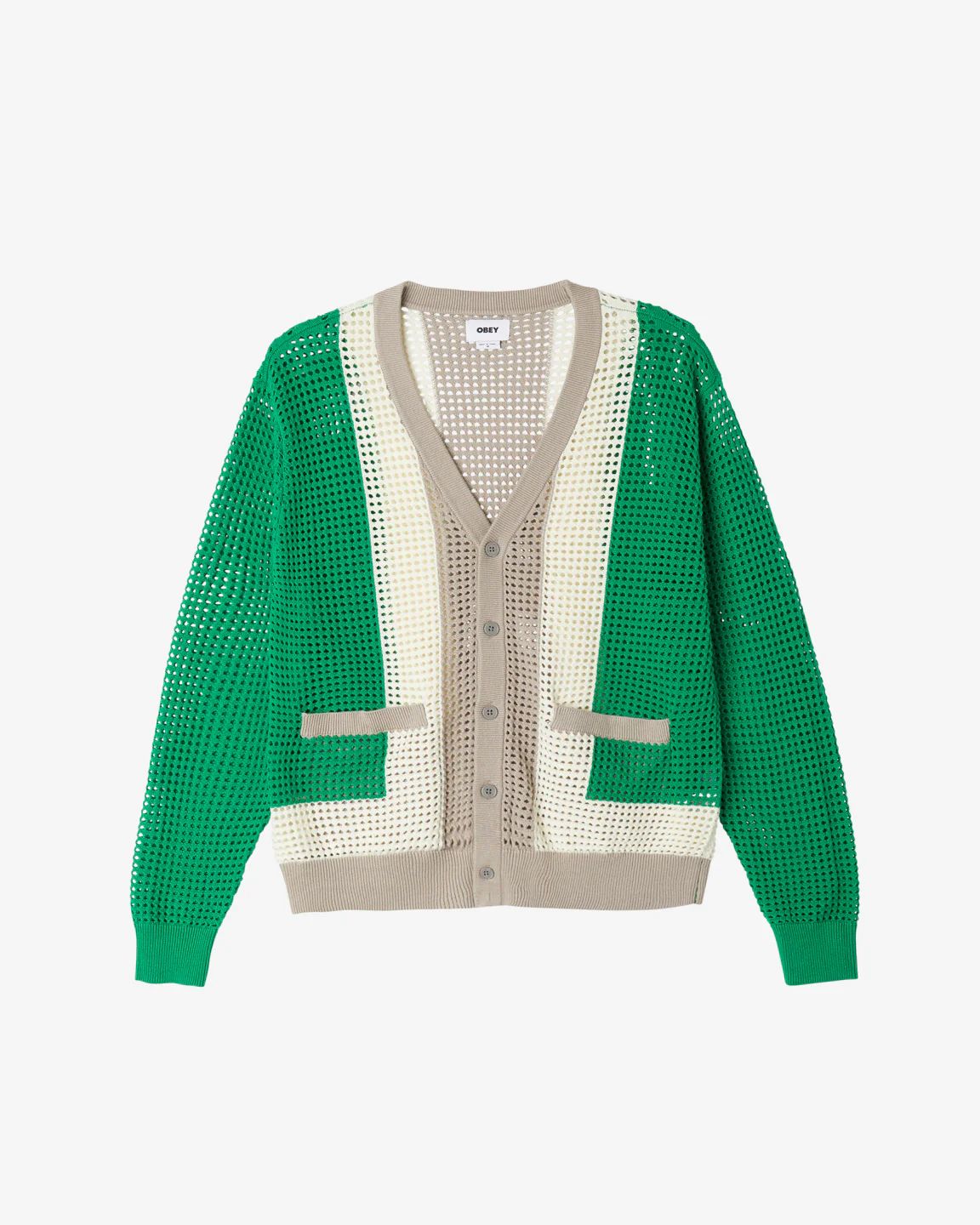 OBEY ANDERSON 60´S CARDIGAN GREEN MULTI