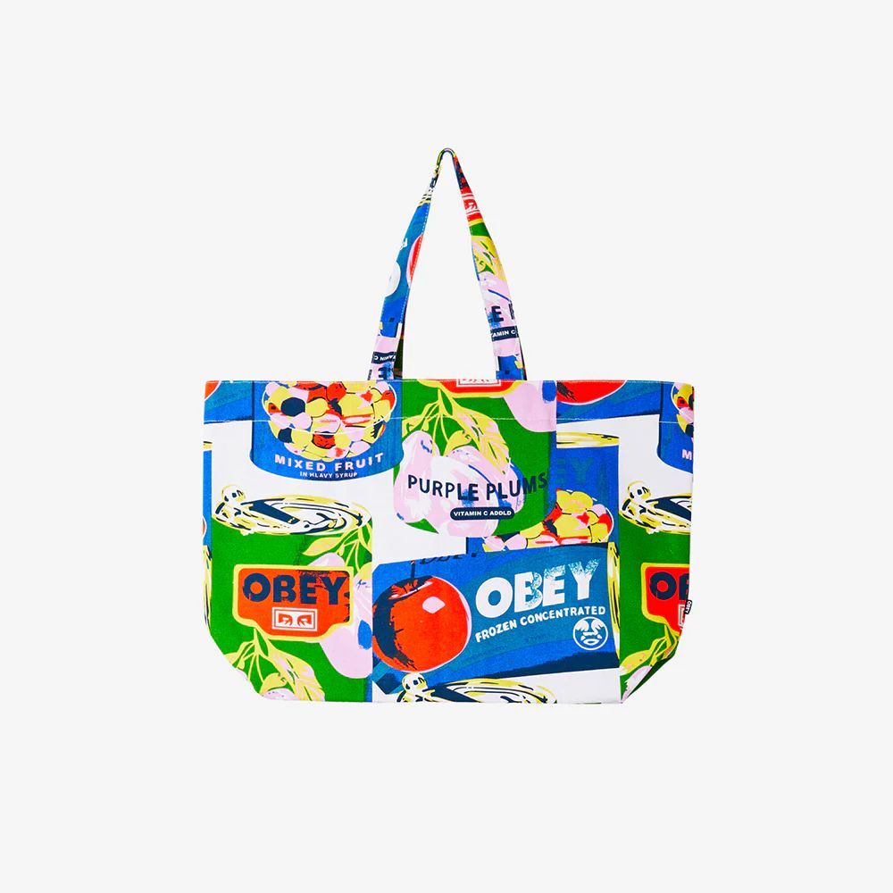 OBEY MULTI CANS TOTE BAG WHITE MULTI