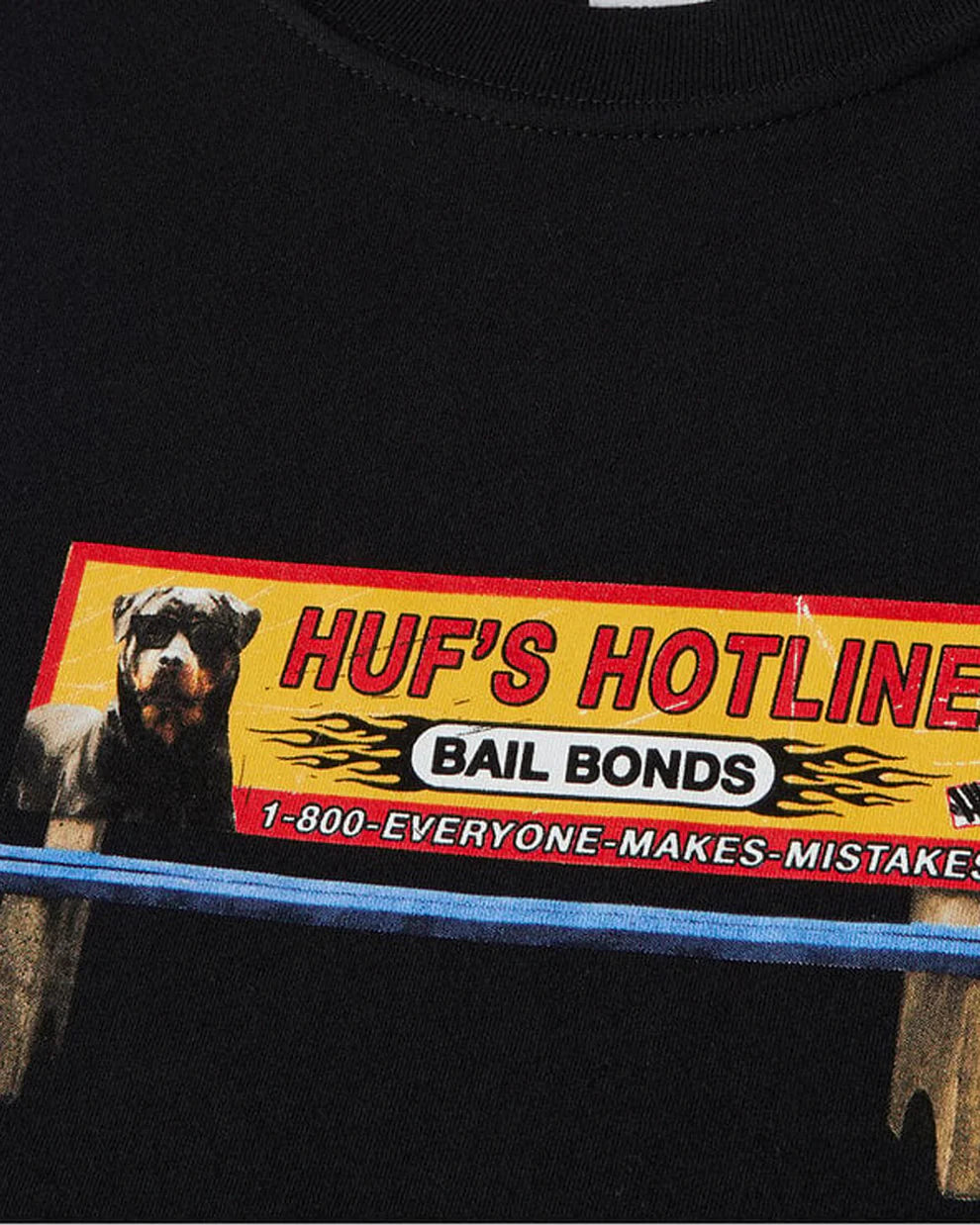 POLERA HUF BAIL BONDS BLACK