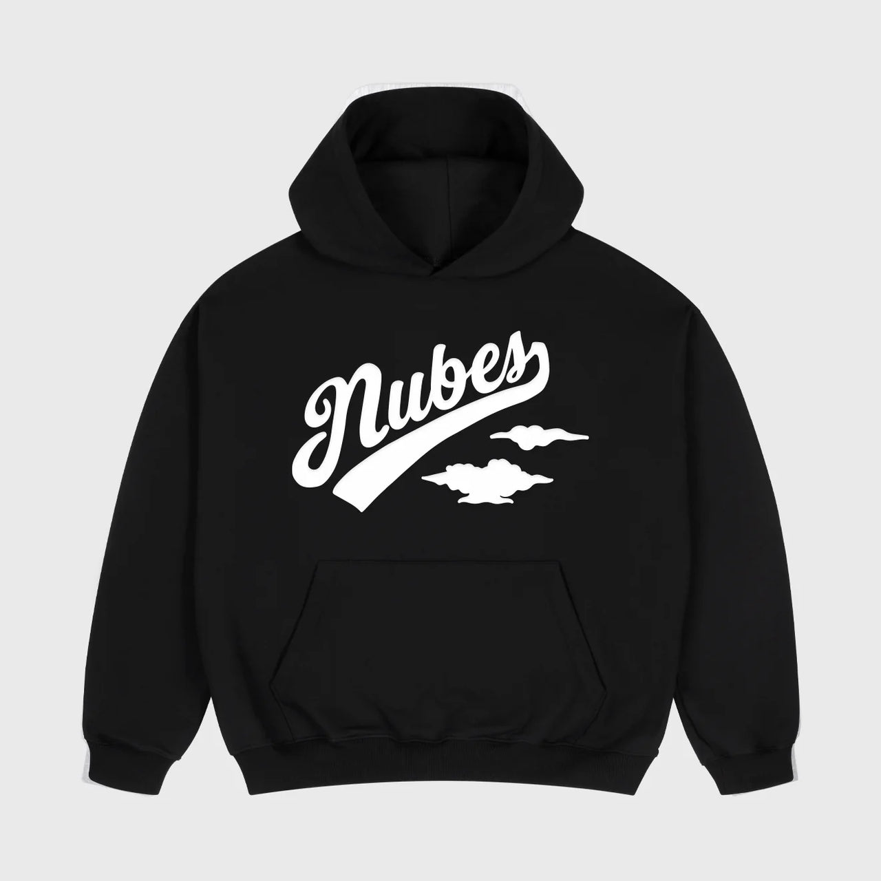 Nubes Black Boxy Hoodie